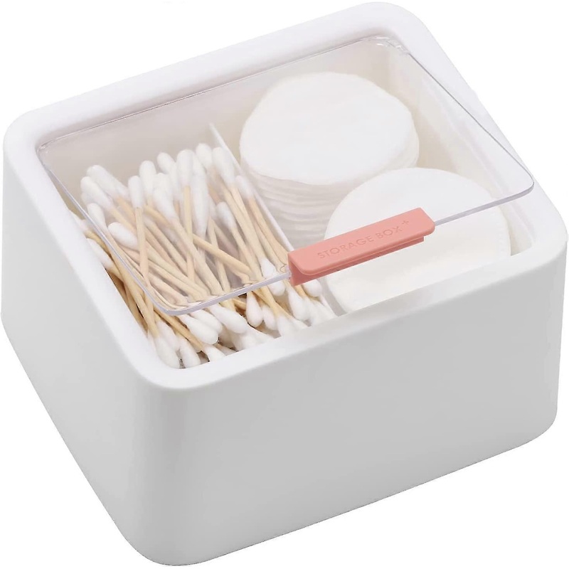 2 slot cotton swab ball qtip holder jar plastic container dispenser bo