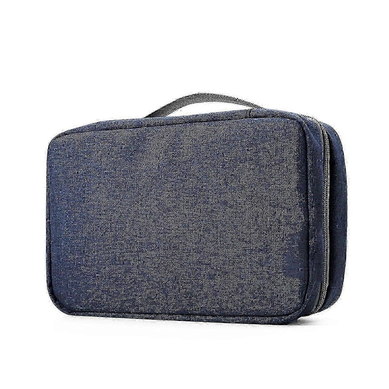 Waterproof PVC Cosmetic Storage Bag with Handle, Dustproof Travel Toiletry Bag – Navy Blue