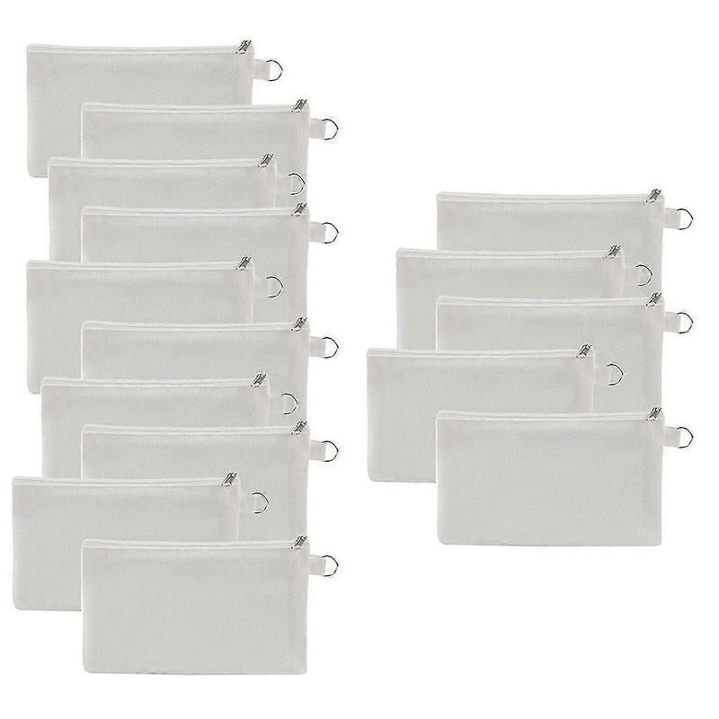 15Pcs Sublimation Blank Canvas Makeup Bags Bulk, DIY Heat Transfer Cosmetic Bags,7.28 X 4.72 Inch