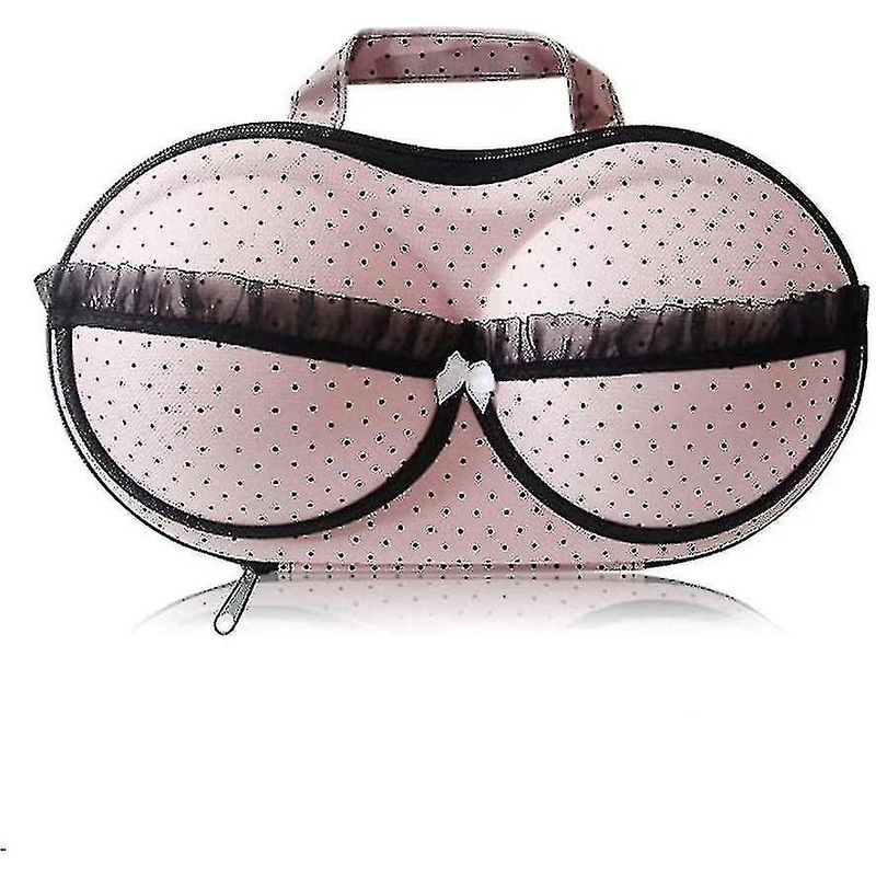 Women’s Storage Bag For Underwear Clothes Lingerie Bra Cosmetic Pouch Suitcase Case (pink Dot) G