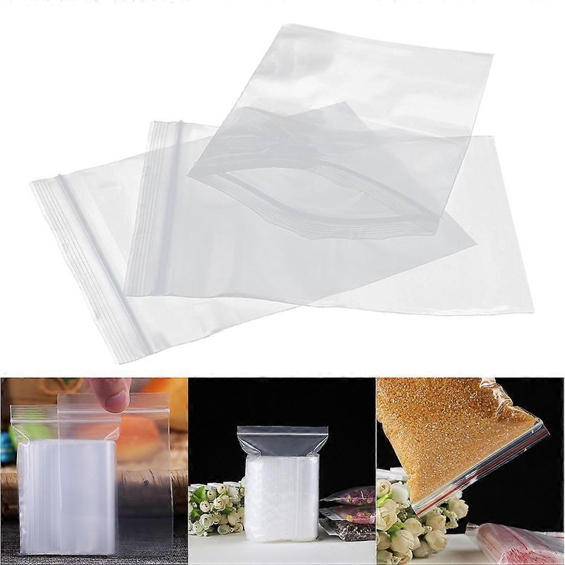 Zippered Storage Bags Waterproof Storage Bags Jewellery 7x10cm Transparent Plastic 100Pcs