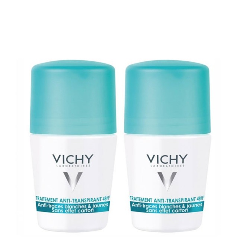 Vichy Deodorant 48h Anti-Stains Roll On Duo 2x50ml