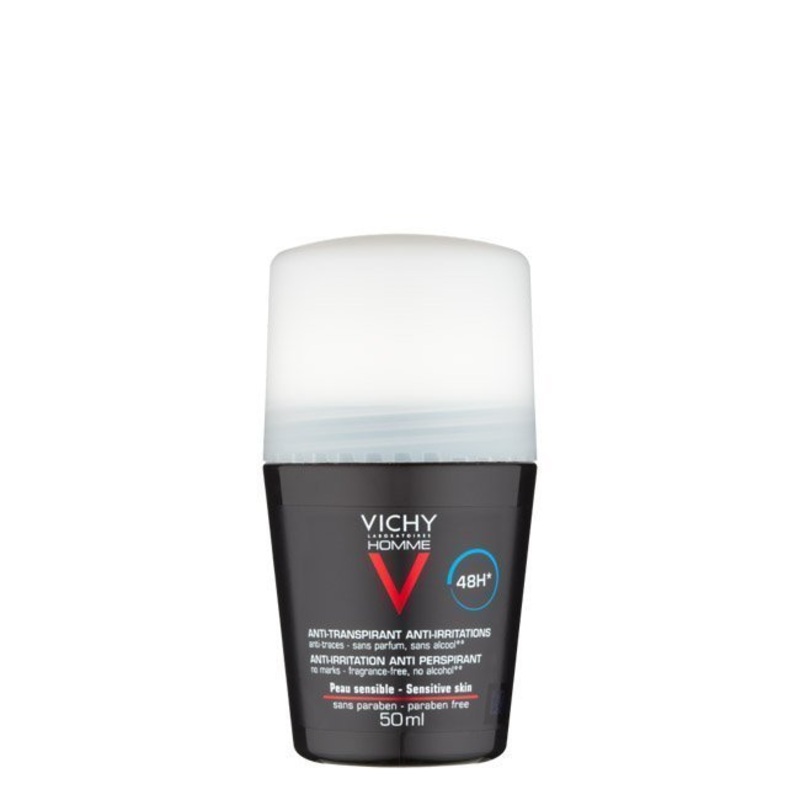 Vichy Homme 48h Roll-On Deodorant for Sensitive Skin 50ml