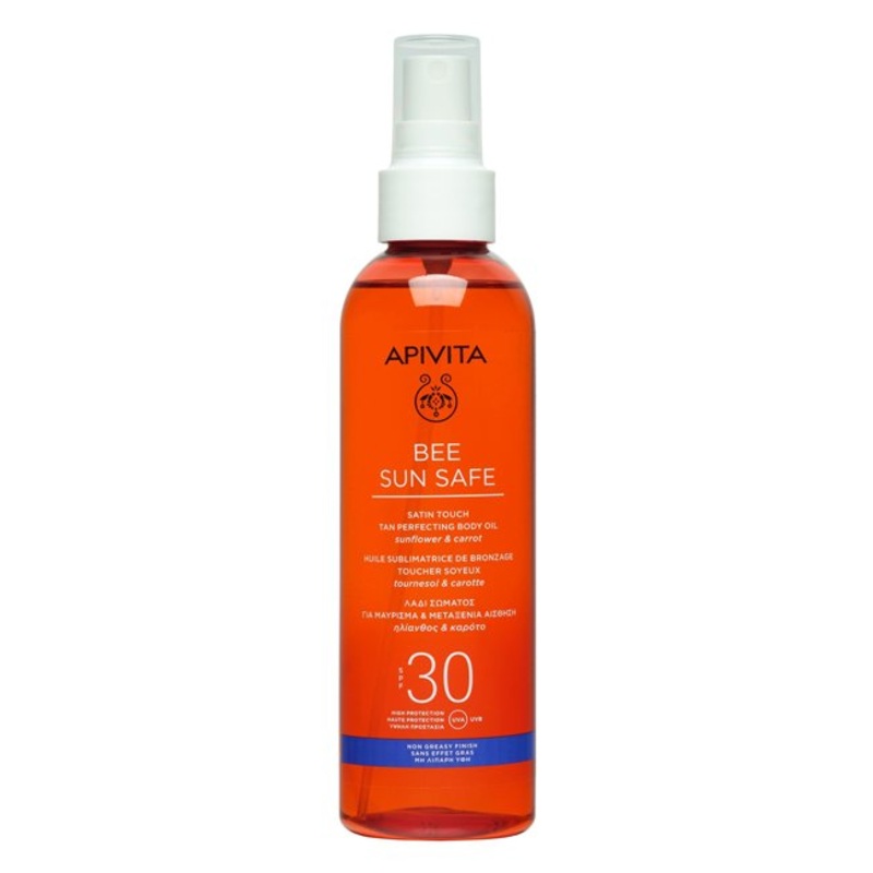 Apivita Bee Sun Safe Satin Touch Tan Perfecting Body Oil SPF30 200ml