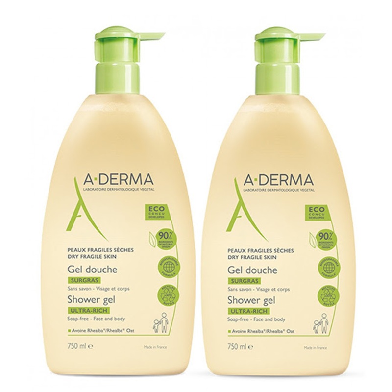 A-Derma Shower Gel Ultra-Rich Duo 2x750ml