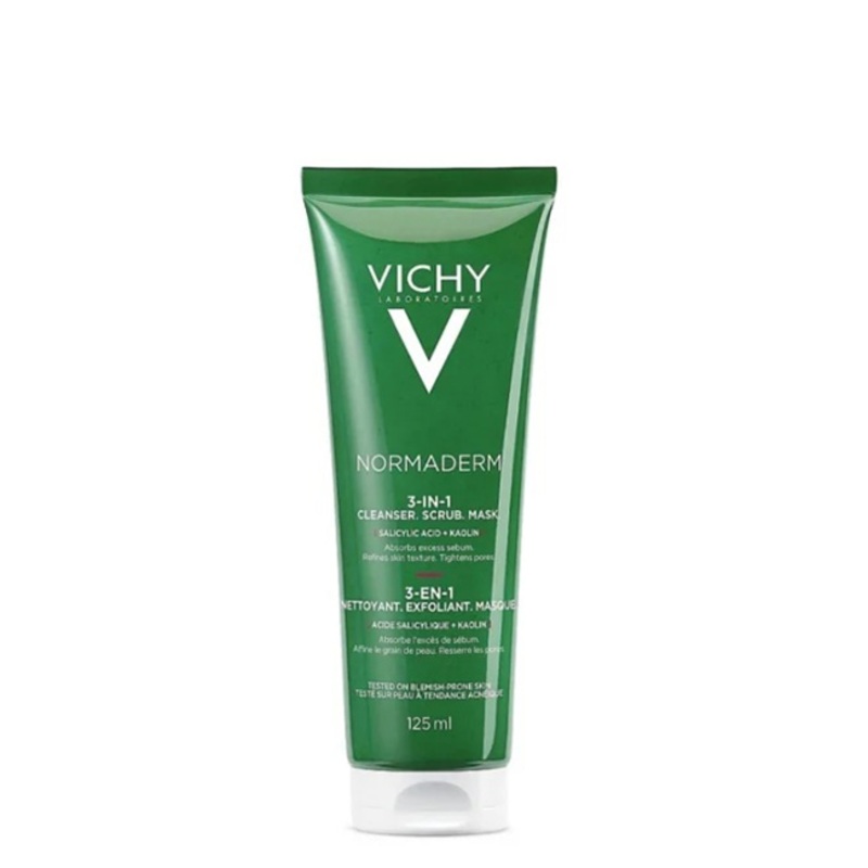 Vichy Normaderm 3 in 1 Cleanser Scrub and Mask 125ml