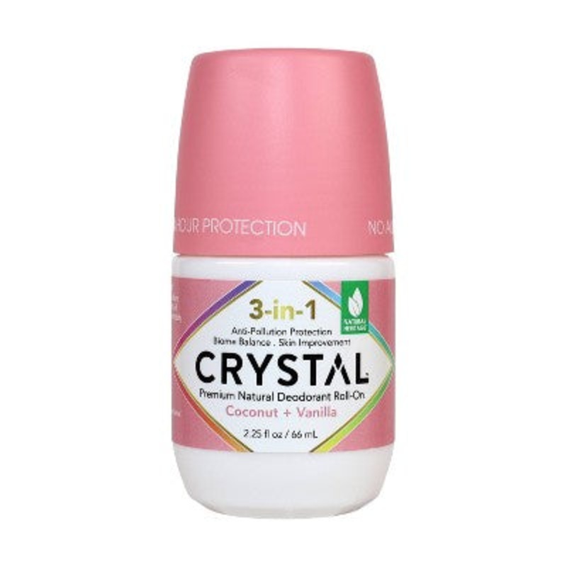Crystal 3-in-1 Natural Mineral Roll-On Deodorant Coconut + Vanilla 2.25 fl oz – New