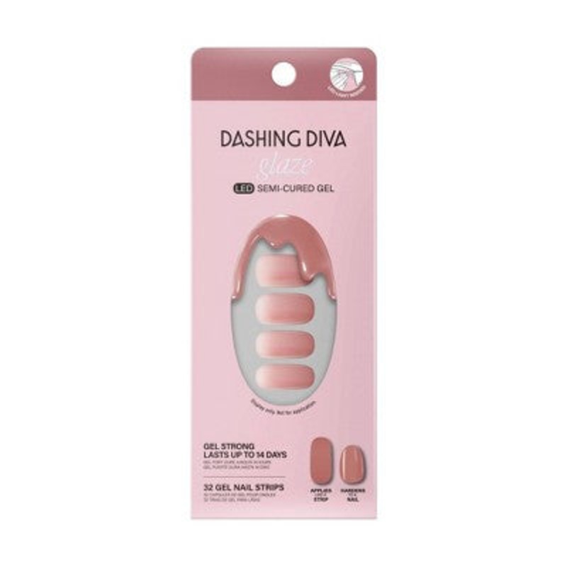 Dashing Diva Glaze Semi-Cured Gel Nail Polish Strips Jelly Glaze 32ct – New