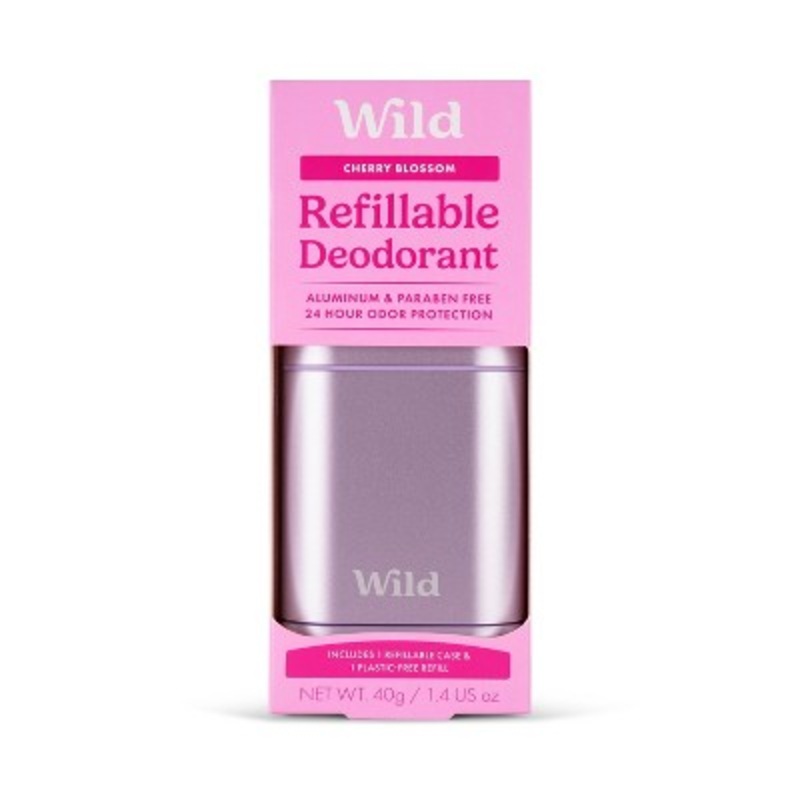 Wild Cosmetics Cream Deodorant Refill Cherry Blossom with Purple Case 5.29oz – Imperfect Box