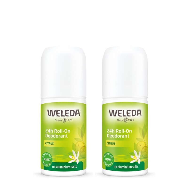 Weleda Citrus 24hr Roll-On Deodorant (without aluminium salts) 50ml (Bundle of 2)
