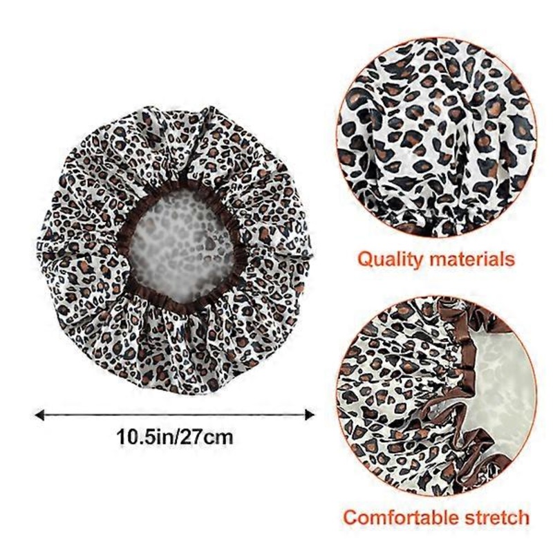 1 pc Leopard Print Bathing Cap – Black Leopard Print