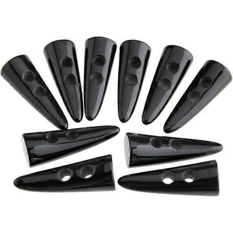 10 pcs large horn imitation gear buttons – Black – Compatible