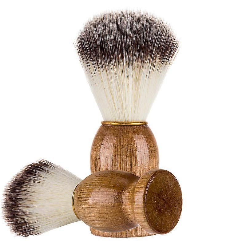 2 Soft Hair Brush Nylon Facial Cleansing Brush Wooden Handle Men B