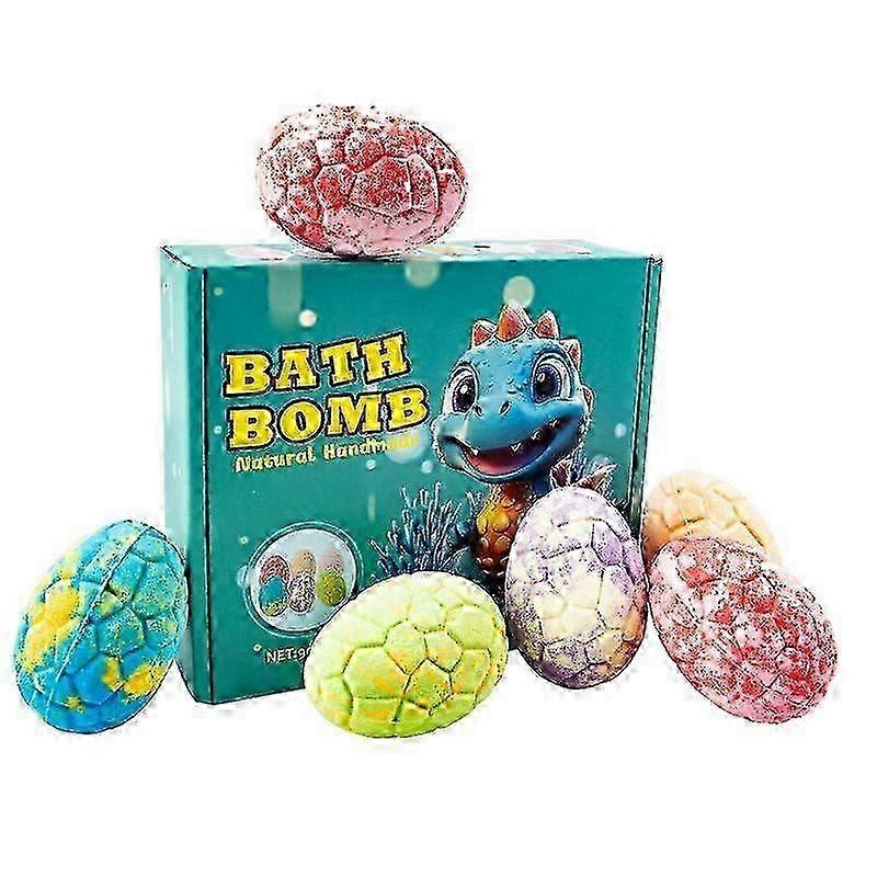 6pcs Dinosaur Bath Bombs for Children, Bath Bombs with Surprise, Natural Bath Bombs Bath Bombs Foam Bath for Boys and Girls Bath Bombs Christmas Child