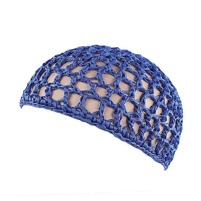 Blue Shower Cap for Women and Girls, Reusable, Extra Large, Washable