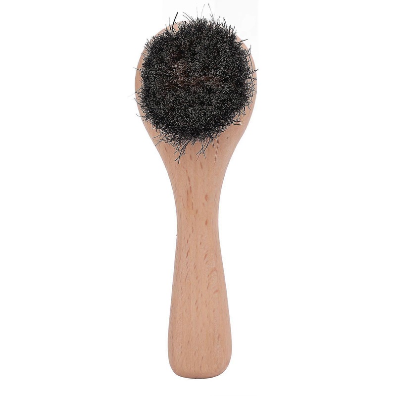 Brosse  poils de cuivre pour le corps et le cou, manche long en bois