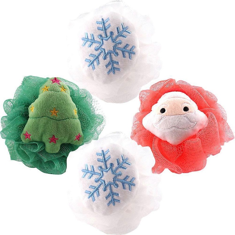 Christmas Bath Loofah Ball for Body Wash and Cleaning 12Pcs Pack