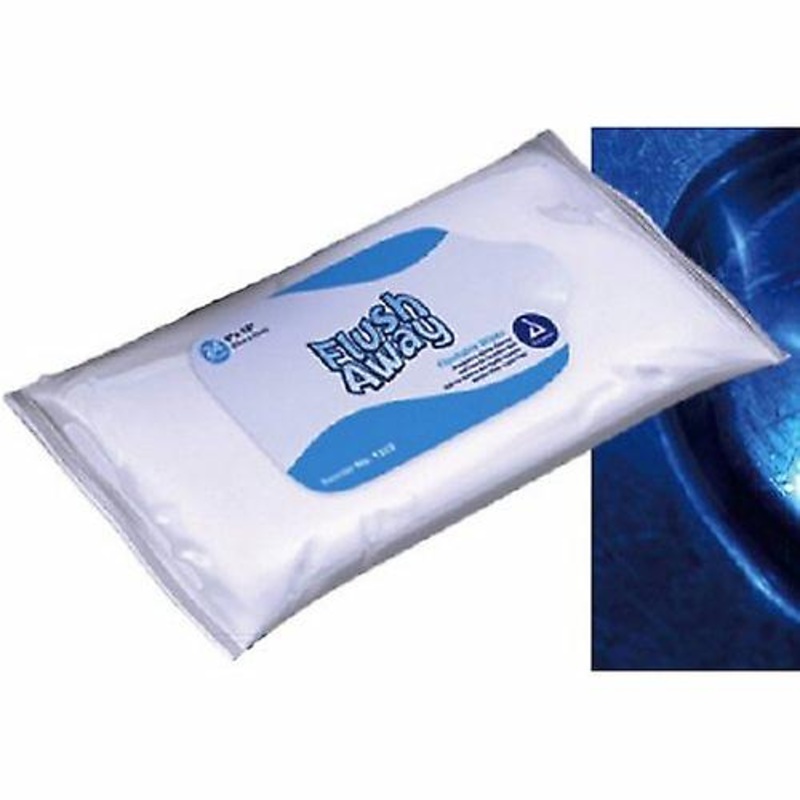 Dynarex Flushable Personal Wipe Flush Away Soft Pack Aloe Scented 24 Count, 1 Pack (Pack of 1)