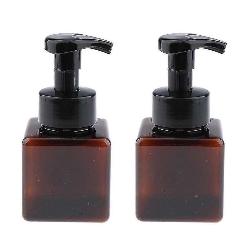 Empty Foam Dispenser Pump Bottle Facial Cleanser Container 250ml 2pcs Brown