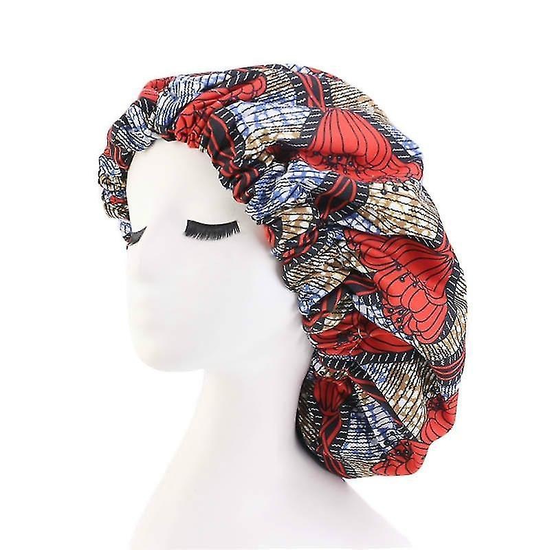 Hats Women Big Size Beauty Print Silk Sleep Night Cap Head Cover Bonnet Hat