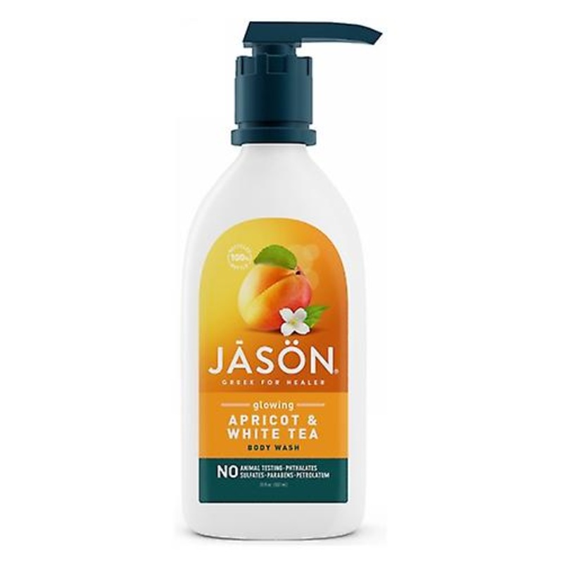 Jason Natural Products Body Wash Satin, Apricot 30 FL Oz (Pack of 2)