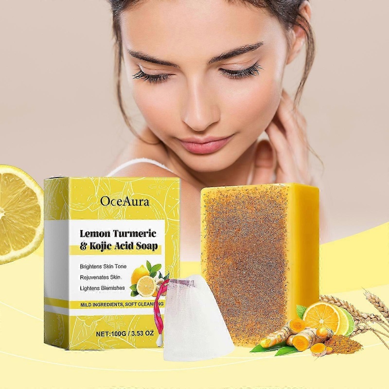 Lemon turmeric acid soap, whitening soap for dark spots, turmeric face and Body whitening soap, turmeric