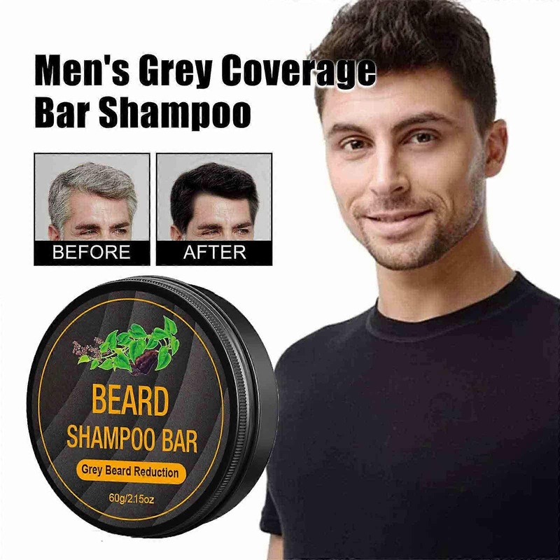 Men Bar Shampoo, Hair Darkening Compressed Bar Soap, Bar Shampoo For Hair Cover 50g