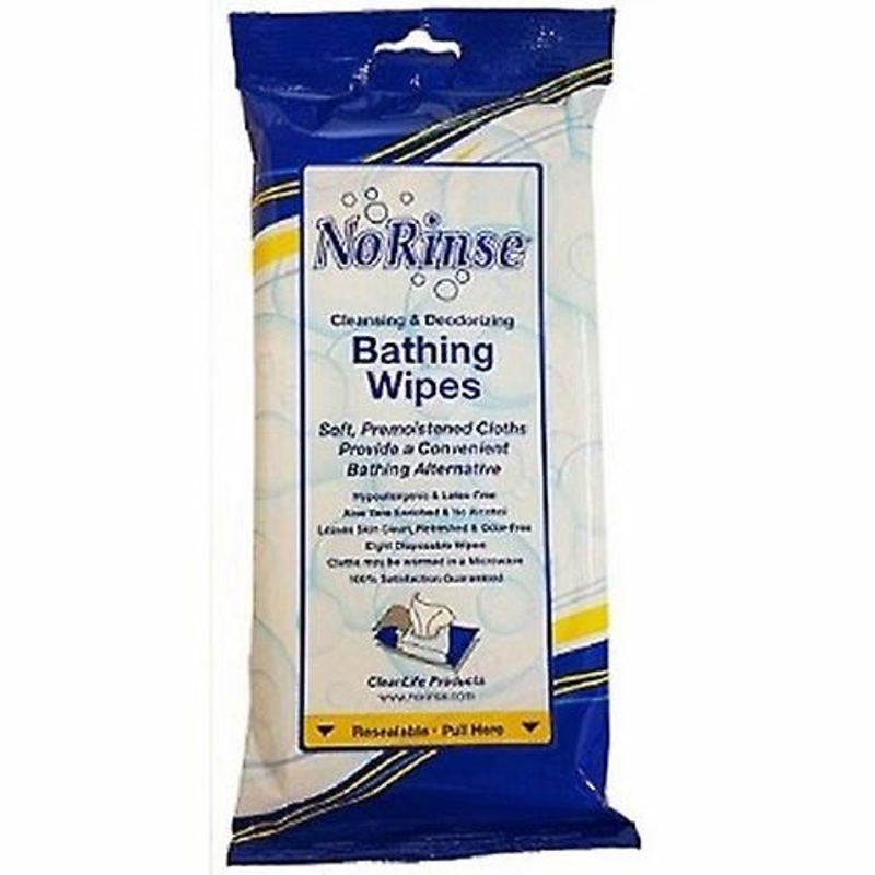 No Rinse Rinse-Free Bath Wipe, Pack Of 8 (Pack of 1)