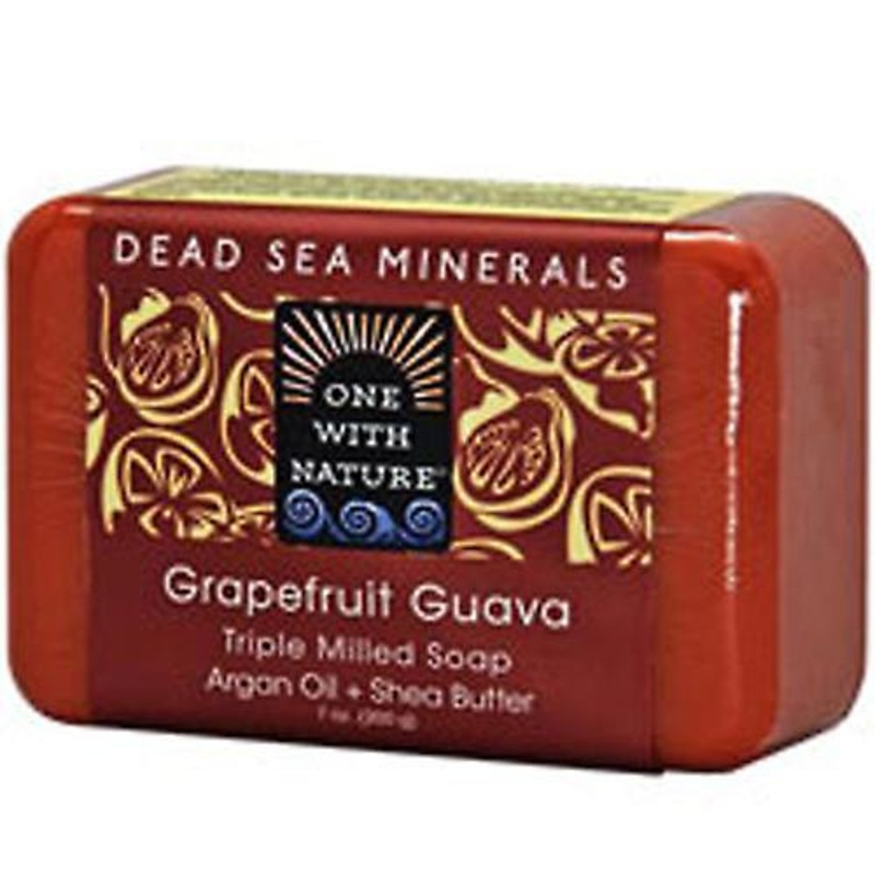 One with Nature Dead Sea Mineral Bar Soap, Grapefruit Guava 7 OZ (Pack of 6)