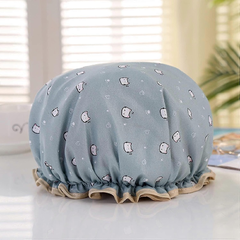 Reusable double-layer shower caps for women and girls
