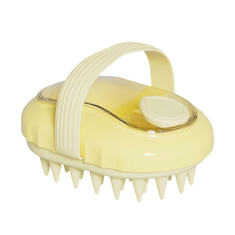 Shampoo Brush Scalp Massager – Soft Silicone Bristles for Hair Care, Stress Relief, Home Spa Use, Yellow