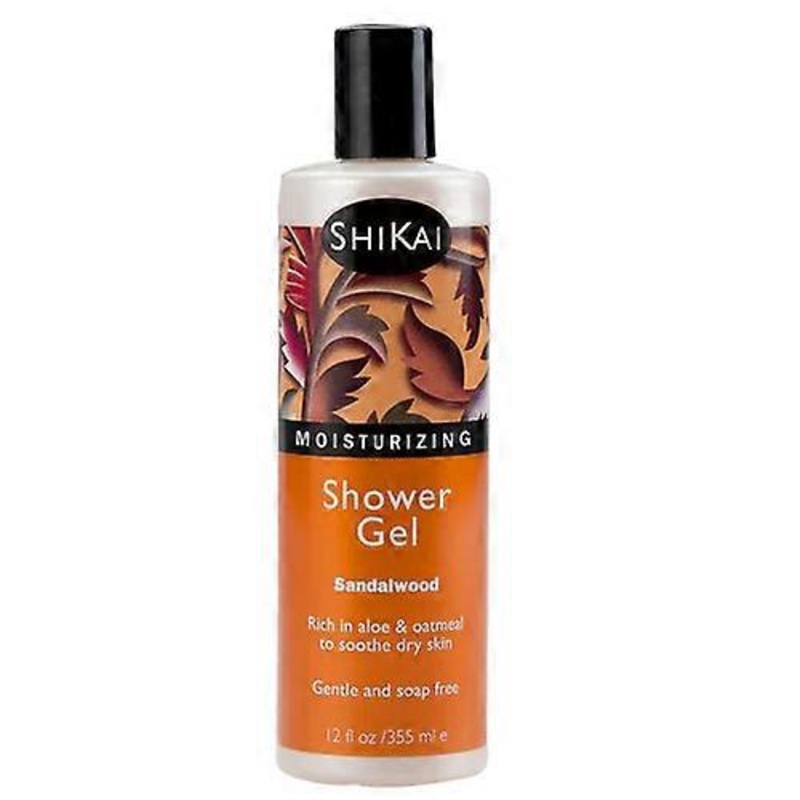 Shikai Moisturizing Shower Gel, Sandalwood Amber 12 OZ (Pack of 3)