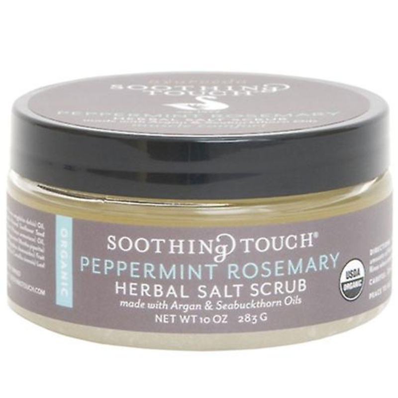 Soothing Touch Organic Herbal Salt Scrub Peppermint Rosemary, 10 Oz (Pack of 1)