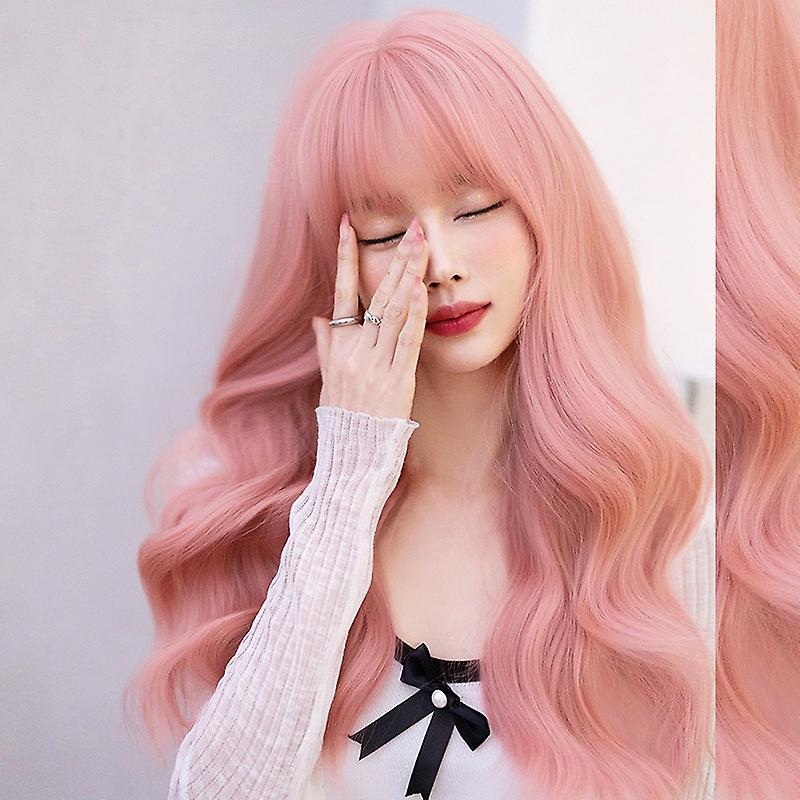 Wig for Women, Long Hair, New Pink Wigs, Summer, Natural, Sweet, Full