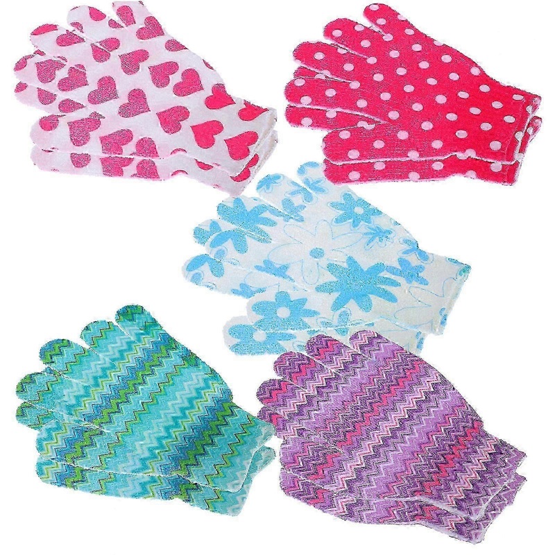 10Pcs Mixed Color Bath Back Scrubber Gloves, 20.5x14x0.8cm Bathroom Supply