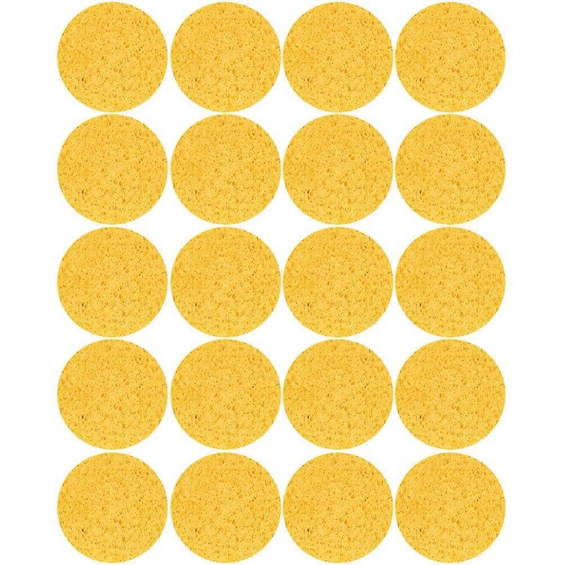 20pcs Soft Cellulose Round Makeup Remover Sponges for Gentle Exfoliation & Face Cleaning  Reusable Skincare Pads for Men and Women