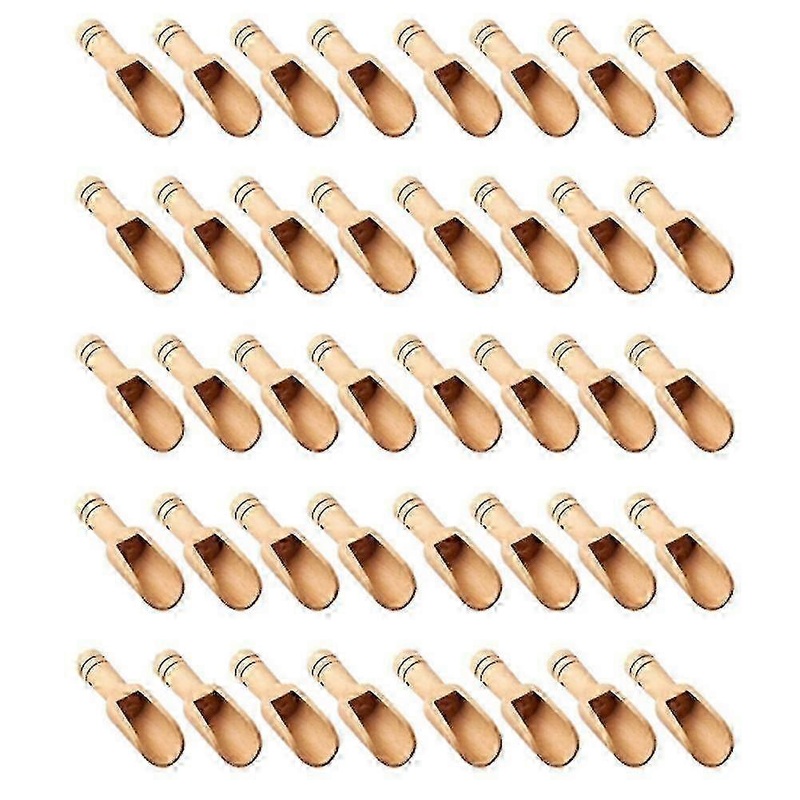 40 Pcs Mini Wooden Spoon, Mini Bath Salt Spoon, Washing Powder SZRH A-F
