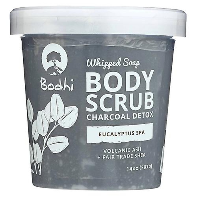 Bodhi Whipped Soap Body Scrub Charcoal Detox Eucalyptus Spa, 14 OZ (Pack of 1)