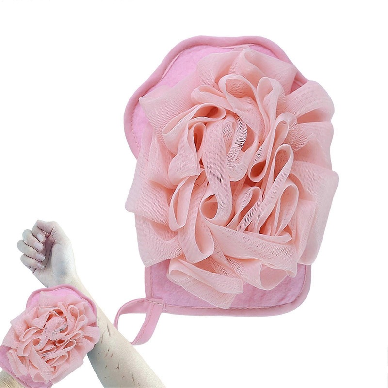 Exfoliating Glove, Body Cleaning Glove, Shower Bladder, Loofah Sponge Pink