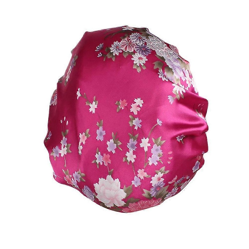 Women’s Satin Floral Wide-brimmed Hair Band Sleep Cap Muslim Hat Hair Cap