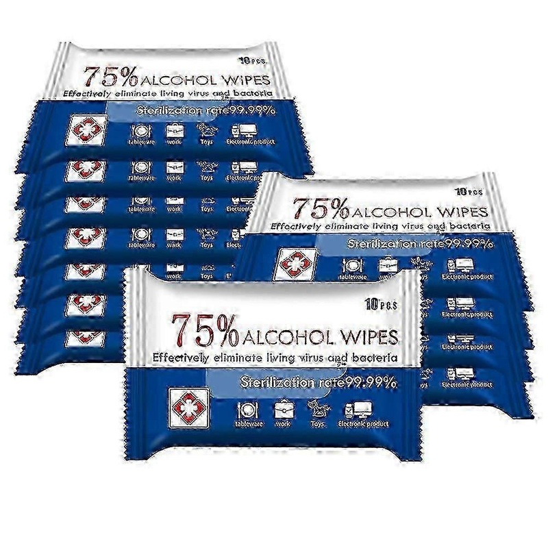 10 Pack Portable Disinfection Wipes Moist Wipes with 75% Alcohol for Deep