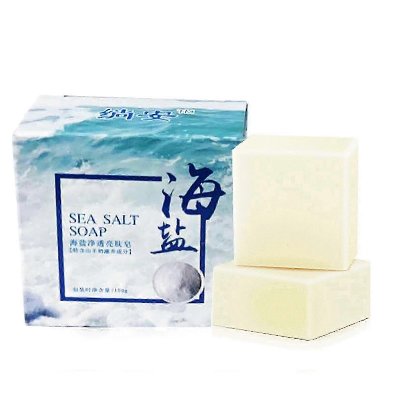 2025 Natural Goat Milk Bath Soap Sea Salt Soap Exfoliating Acne Deeply Clean