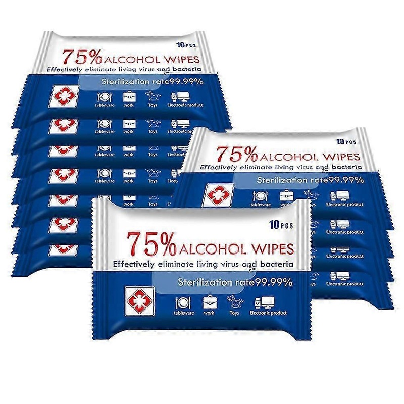 10 Pack Portable Disinfection Wipes Moist Wipes with 75% Alcohol for Deep Cleaning Hands Tables Chairs