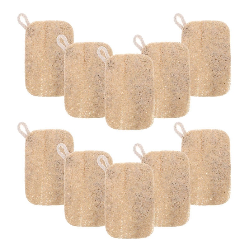 10pcs Natural Loofah Dish Sponge Dishwashing Sponges For Kitchen Natural Dish Scrubber Non-Scratch Loofah Sponge For Washing Dishes