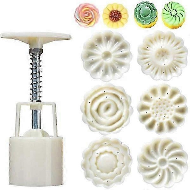 7-Piece Bath Bomb Mold Set with Press and Stamps