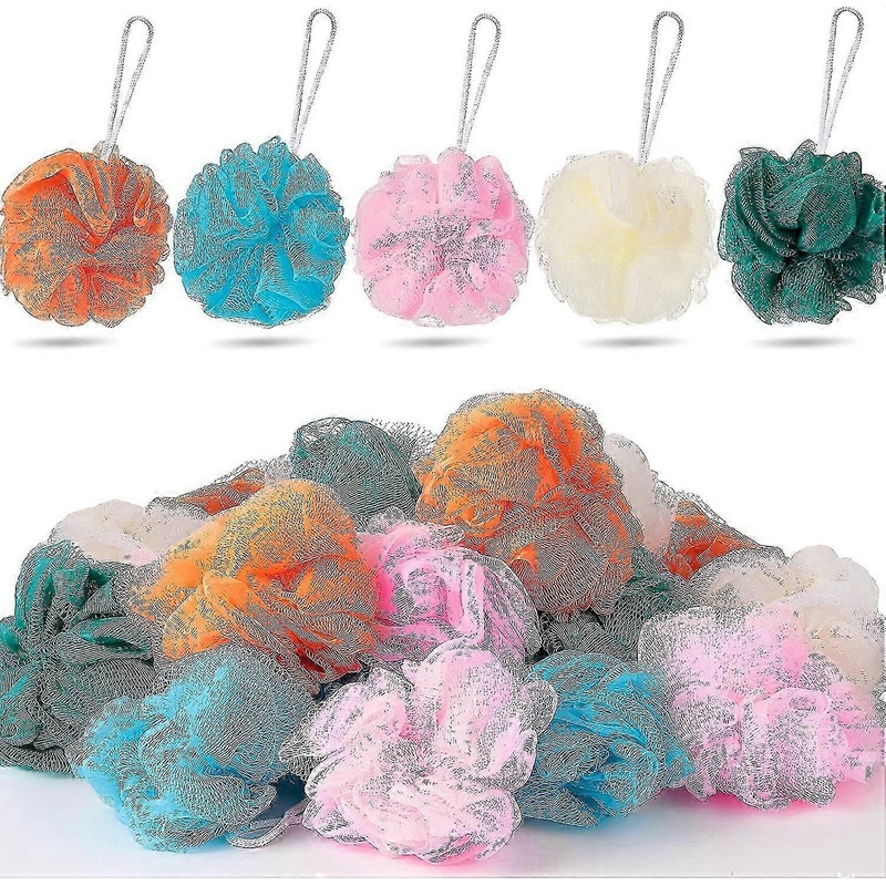 Set Of 20 Bath Shower Loofah Sponge Pouf 20g Bath Sponge Mesh Exfoliating Body Scrubber Shower Puff Ball For Women Men Kids Travel Body Wash Exfoliato