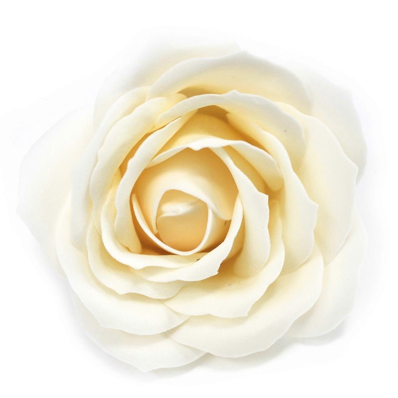 10x of Craft Soap Flowers Large Rose Ivory Craft Soap Flowers