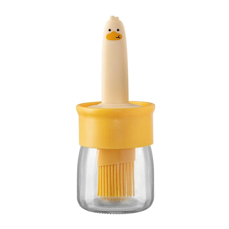 1Pc Durable Silicone Basting Brush Silicone Brush with Soft Bristles for Even Application in Cooking and Baking  Yellow