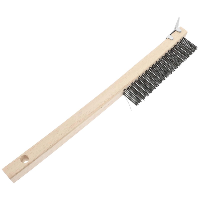 Wire Brushes with 2pcs Wooden Curved Handle for Cleaning Welding Slags