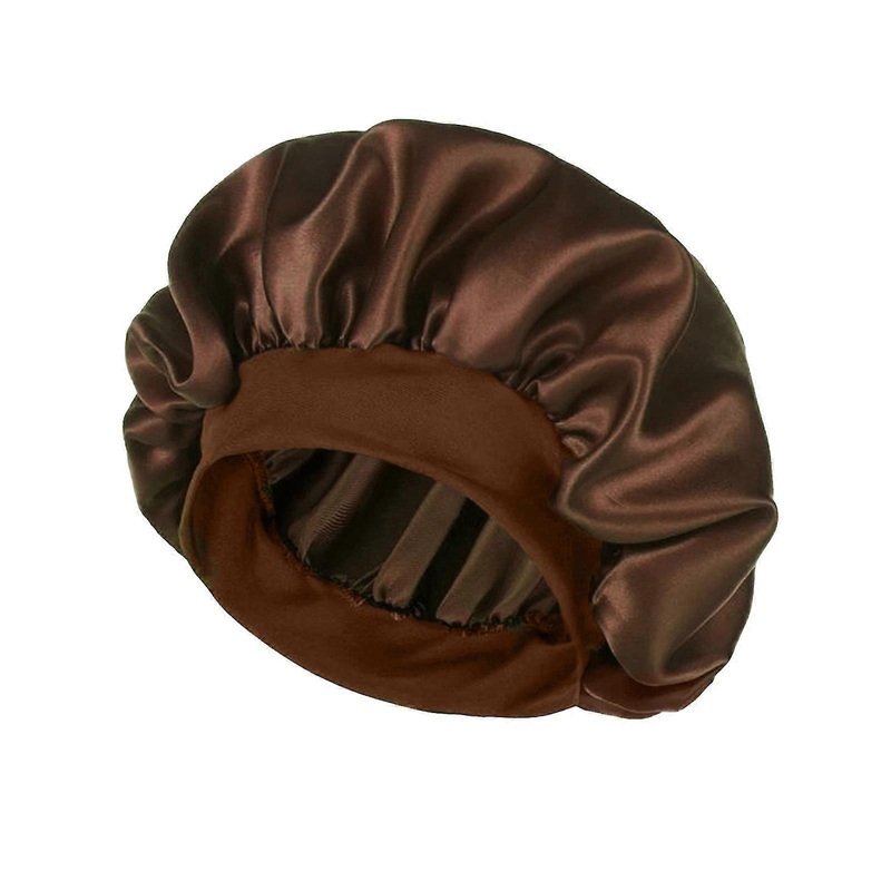 Widened Elastic Band Brimless Shower Hat Foldable Thin Unisex Satin Solid Color Sleeping Hat Hair Care
